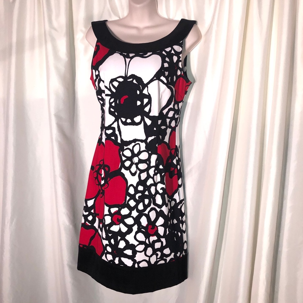 Cute redwhite black off shoulder dress